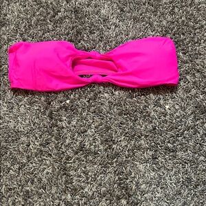 SHEIN Neon Pink Bandeau Swim Top